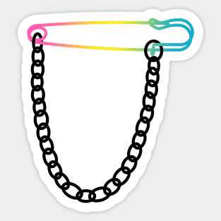 Cisgender Pansexual Safety Pin Sticker